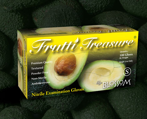 Frutti Treasure Powder Free Nitrile-Green Textured 2 cases - Click Image to Close