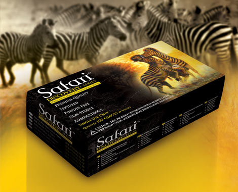 Safari Powder Free Latex-Black 2 cases - Click Image to Close